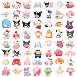 100 PCS 3D Stickers for Children Cute Kawaii Stickers Vinyl Waterproof Aesthetically for Skateboard Guitar Laptops Scrapbook Phones Bike Suitcase for Teenagers Boys Girls Adults