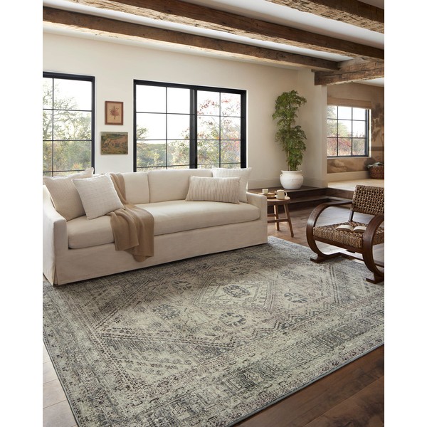 Magnolia Home by Joanna Gaines x Loloi Sinclair Collection SIN-04 Natural / Sage 5'-0" x 7'-0" Area Rug