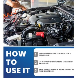 GROVE Gunk Engine Degreaser Spray 15 oz Bundle with Microfiber Cloth - Heavy Duty Engine Degreaser for Cars, Trucks, and Industrial Machinery - Keeps Engines Cool and Clean - (3 Items)