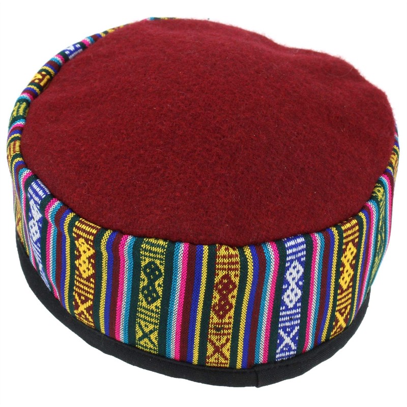 Siesta Nepalese Wool Smoking Hat - Red (Medium)
