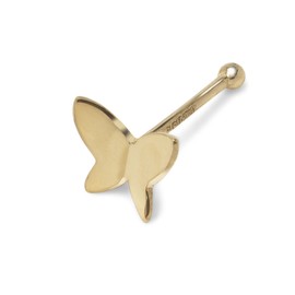 JewelryWeb 14K Gold Butterfly Nose Stud Piercing - Elegant Hypoallergenic Design for Sensitive Skin, Perfect for Everyday Wear