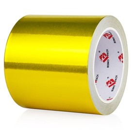 BOMEI PACK Cinta de Aluminio Dorada, HVAC Sellado y Parcheado Cinta para Conductos de Aire Frío Caliente Cinta de Aluminio para Reparación de Tuberías