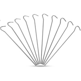 Merriway BH04472 (20 Pcs) Camping Ground Tent Pegs Galvanised Metal 150 x 3 mm - Pack of 20 Pieces