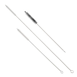 Milk Foamer Hose Brush, Tube Hose Cleaner Brush Ideal for Espresso & Coffee Machine Attachments，Extra Long Stainless Steel Brush for Cleaning Reusable Drinking Straws, Keg Lines and Pipes(13.7in)