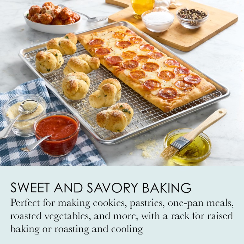 Chicago Metallic Aluminum Large Baking Sheet and Rack Set, made
