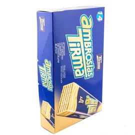 Tirma Waffle Bar White Chocolate | 14 Units, 301 g | Delicate Cream Filling | Non-GMO | Suitable for Vegetarians | Individually Packed | Snack for on the Go