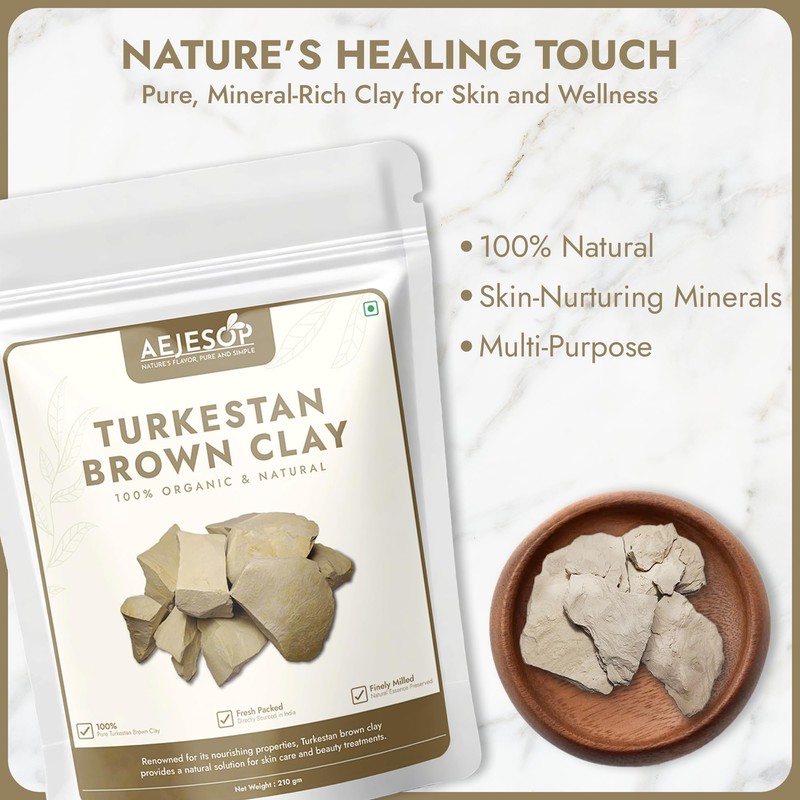 AEJESOP Edible Clay, Turkestan Brown Clay, 7.4oz (210g)