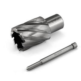 Annular Cutter JESTUOUS 1-3/16 Inch Cutting Diameter 3/4 Weldon Shank 1 Cutting Depth with Pilot Pin Slugger Bits HSS Kit for Magnetic Drill Press,1 Piece