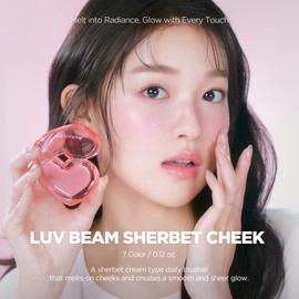 lilybyred Luv Beam Sherbet Cheek | Heart-Shaped Korean Cream Blush, Lightweight Melt-In Texture, Micro-Pearl Glow, Buildable Natural Color, Soft Radiant Finish, 0.12 oz. (01 Apricot Topping)