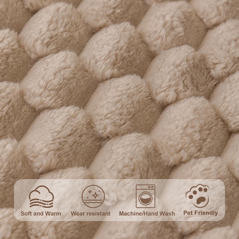 Aucrovee Soft Plush Faux Fur Couch Cover, Fluffy Non Slip