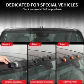 Suetlcoity for Hummer EV Cab Roof Marker Lights Top Clearance Running Lights Compatible with Hummer EV SUV Pickup 2022-2024 2025 Smoked Cab Top Roof Light Clearance Marker Cover Lens (SUV/Smoked)