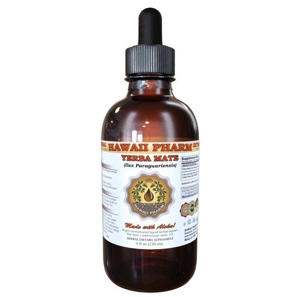 HawaiiPharm Yerba Mate Liquid Extract, Organic Yerba Mate (Ilex Paraguariensis) Tincture, Herbal Supplement, Made in USA, 2 fl.oz