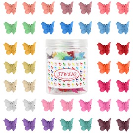 50 piezas de hermosas pinzas de pelo de mariposa para Tiweio, mini clips lindos accesorios para el cabello de los años 90 niñas mujeres con caja empaquetada, 18 colores surtidos