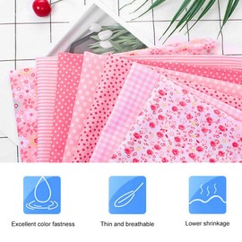 TOPINCN Tela de algodón Surtido Cuadrados precortados Suite Cuartos Paquete DIY Costura Scrapbooking Acolchar Set 7pcs 50 * 50 cm (Rosa)