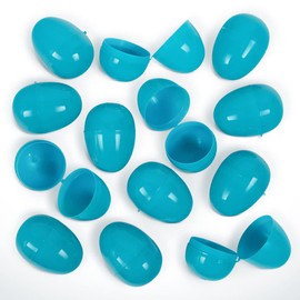 American Carnival Mart 100 Pack of Teal Bulk Hinged Easter Eggs in Poly Bag Fillable for Easter Egg Hunt and Tossing Gifts 2-1/3"