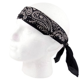 RED X XL Montana Paisley Bandana Soft Lightweight Cotton Extra Large 25" x 25" - Black