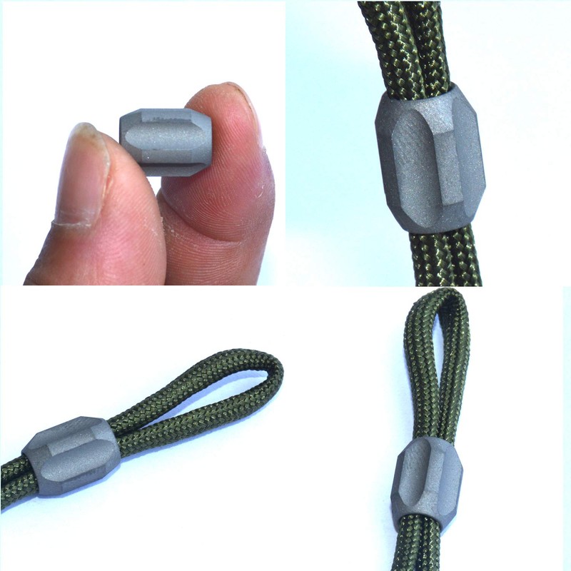 Titanium Pendant DIY Knife Lanyard Bead EDC Zipper Pull Parachute