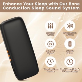 Dulailt Bluetooth Pillow Speaker for Deep Sleep, Portable Under-Pillow Bone Conduction Speaker, Wireless Sleep Headphones with Volume Control and Adjustable Timing, Bluetooth and SD/TF Card Playback