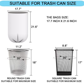Small Trash Bags 4 Gallon, Clear 15 Liter Garbage Bags for Bathroom Office Wastebasket Liners, 90 Count
