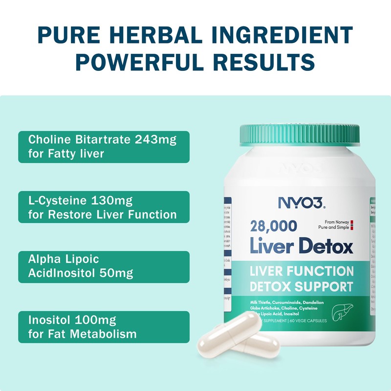 NYO3 Milk Thistle 200mg Liver Detox Supplement with Dandelion Root