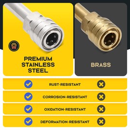 Pressure Washer Extension Wand with Gutter Cleaner Attachment, 30° 90° 120° Curved Rods, 1/4" Quick Connect Power Washer Lance, 4000 PSI