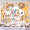 Lofaris 7x5ft Let's Party Backdrop Groovy Birthday Party Invitation Let's