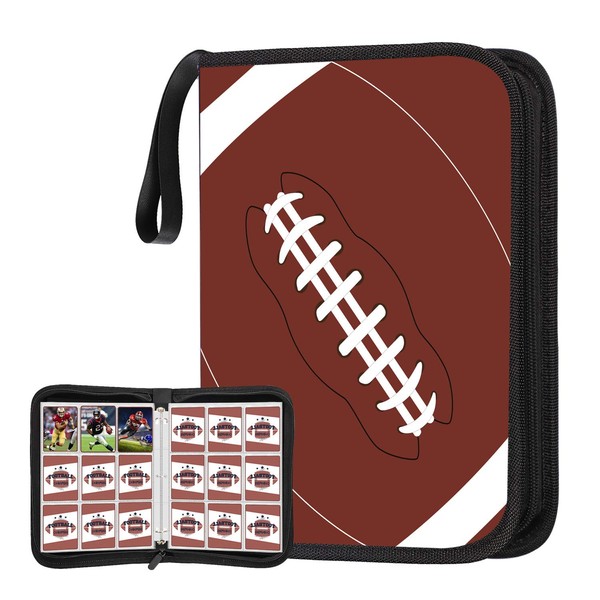 POKONBOY 9-Pocket Football Card Binder, Trading Card Holder with Sleeves Card Collectors Album Hold Up to 720 Cards, Fit for Football Cards Baseball Cards Sport Trading Cards