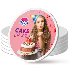 RICCLE Cake Boards - 10 Inch Cake Drum - Smooth-Edged 10 Inch Cake Drum - Sturdy Cake Boards 10 Inch Round - Bend Resistant Multi-Layered Cake Base for Minimalist Displays