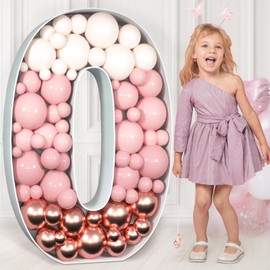 imprsv 3FT Mosaic Numbers for Balloons, Marquee Number, Mosaic Number Frame, Number 0 for Party Decor, 30th 40th Birthday Decorations, 50th 60th Anniversary Decoration, Pre-Cut Kit Foam Board