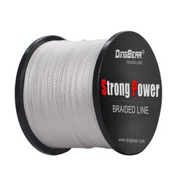 Dingbear 109Yd/100m 135LB/0.60mm White Braided Fishing Lines, 12 Strands, Super Strong PE Fishing Wire for Saltwater and Freshwater Fishing