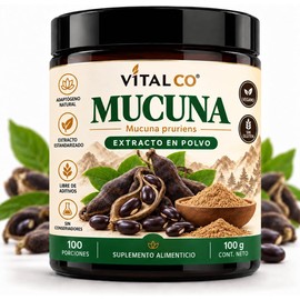 Hongos Adaptógenos - Frijol Mucuna - Extracto Puro en Polvo 100 gr - Suplemento Alimenticio Natural- Fuente de L-Dopa,- Apoyo para el Estrés -5 Meses de Suministro- 100% Orgánico