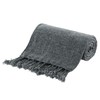 Battilo Dark Grey Throw Blanket for Couch, Soft Cozy Chenille
