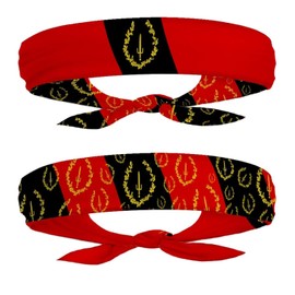 EVERYTHING CROPOVER Black Heritage Flag Headband - Carnival, Fitness, Mens Womens Tieback Bandana Sweatband, Thigh Leg Garter