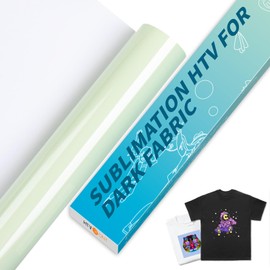 HTVRONT Sublimation HTV for Dark/Light Fabric - Glossy Sublimation Vinyl 12" X 10FT for T-Shirts - Work Together with Sublimation Paper, Sublimation Ink and Heat Press