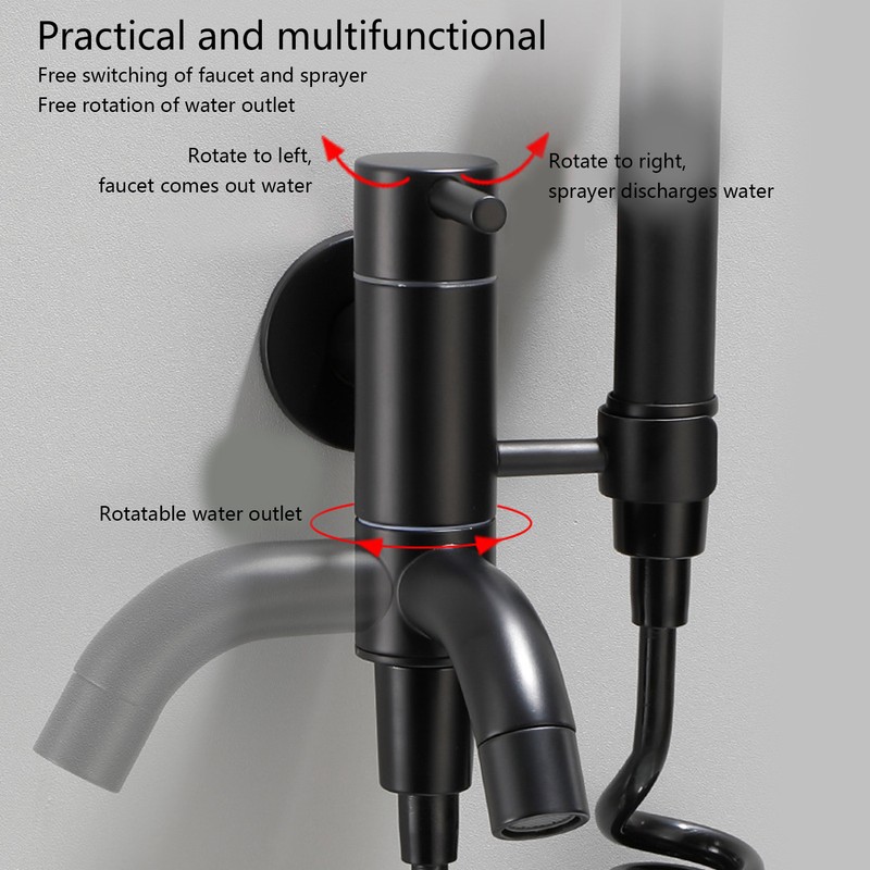 G1/2 Bidet Sprayer Handheld Black Alloy Toilet High Pressure Sprayer
