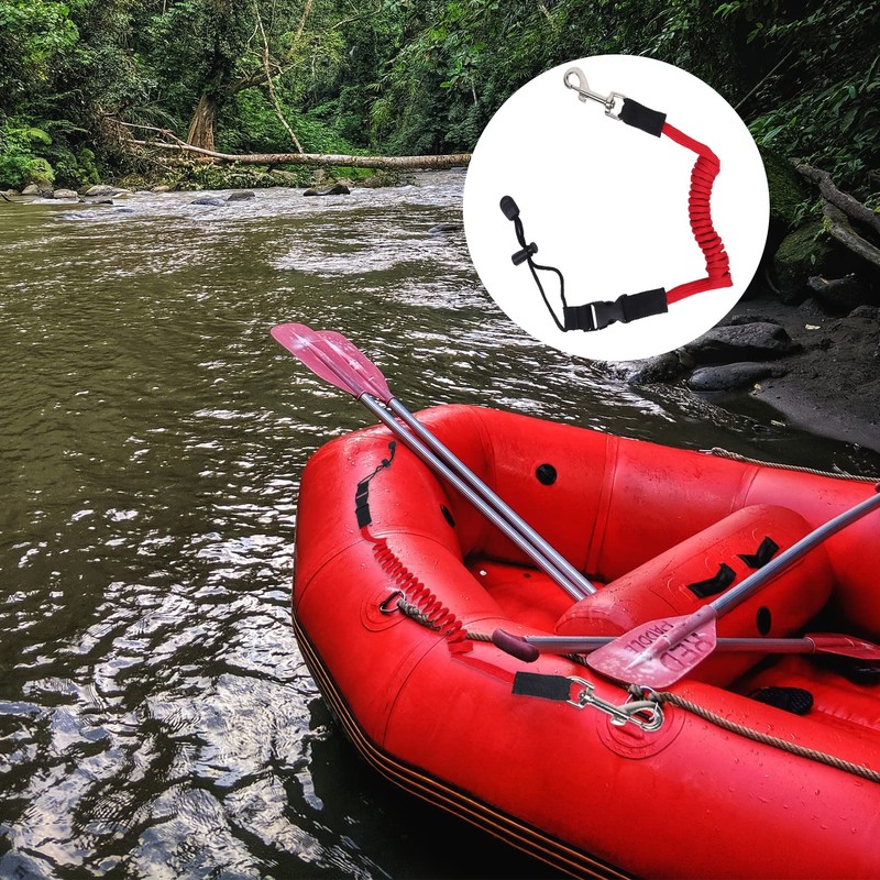 Qaziuy 2Pcak Kayak Paddle Leash, Elastic Kayak Paddle Rope with