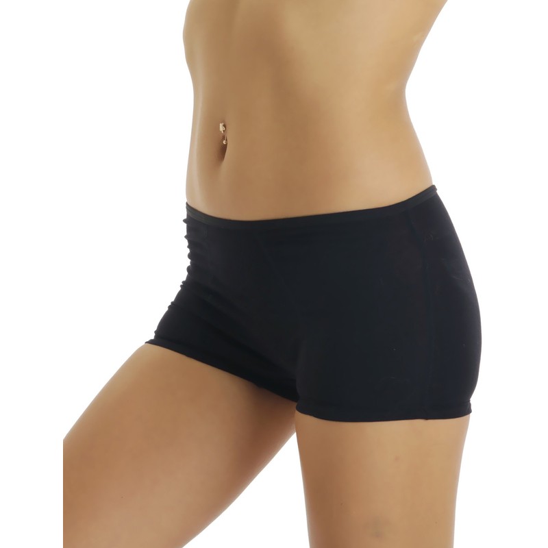 LisaModa Panty Pack of 5 Stretch Cotton Boxer Shorts, black