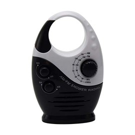 EKDJKK Shower Radio, 3V 0.5W Adjustable Volume Shower AM FM Button Speaker Portable Waterproof Speaker Bathroom Shower Speakers Wireless Radio with Top Handle