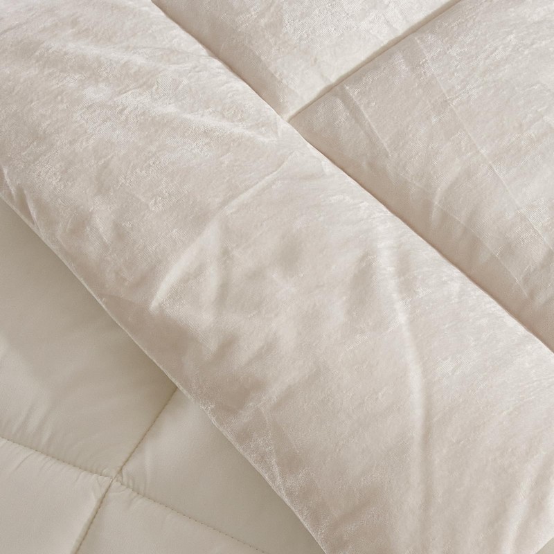 HYPREST Velvet Comforter King,3 Pcs Luxury Elegant Velvet Duvet,Ultra Soft