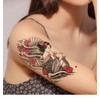 6 Sheets Temporary Geisha Tattoo Japanese Woman Tattoo Fake Tattoo