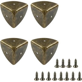 XINYUICEA 4 Protectores de Esquina Triangulares de Aleación de Zinc 40 Mm, Protector Borde Caja, Protector para Muebles Decorativos Cubierta de Seguridad Resistente Y Elegante