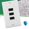 Bewinner 3-Port HDMI Wall Plate with Adapter, ABS Wall Mount