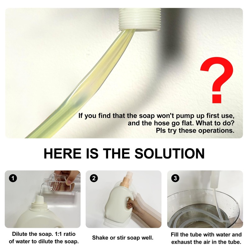 GAGALIFE Sink Soap Dispenser Extension Tube Kit, 47" Food-Grade Silicon