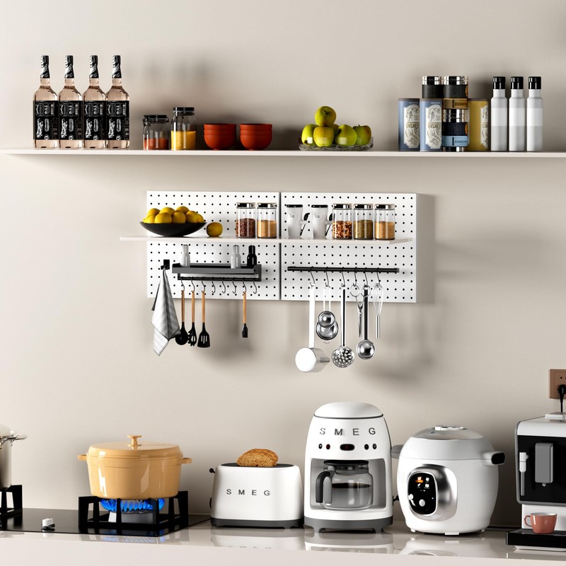 G.CORE Heavy Duty Metal Pegboard Organizer - Wall Storage Steel