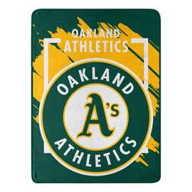 Northwest Oakland Athletics Blanket 46x60 Micro Raschel Dimensional Design Rolled