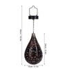 Hanging Solar Light Bronze Iron Metal Hollow Pattern Outdoor Lawn