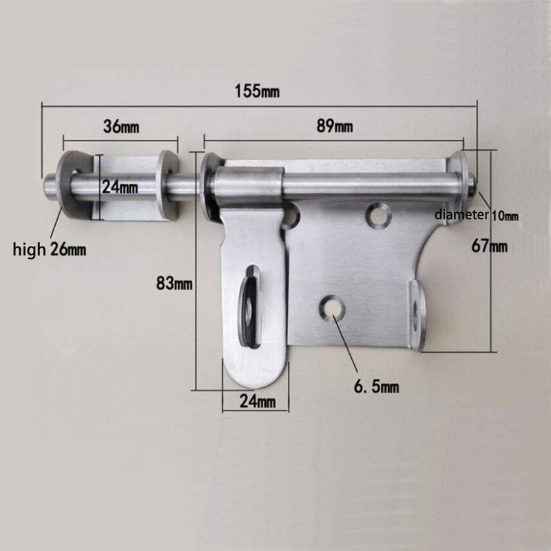 1 Piece Stainless Steel Slide Bolt Latch, Gate Latch, Sliding
