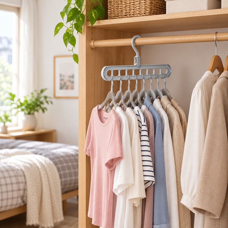 3-Pack 9-Hole Space Saving Clothes Hangers for Closet Organization –