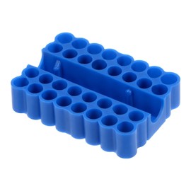 sourcing map Plastic Hex Shank Screwdriver Bit Holder Organizer 32 Holes 1/4 Inch Plastic Drill Bits Storage Case for Any 1/4" Hex Shank Metal Driver Bits Use, Blue