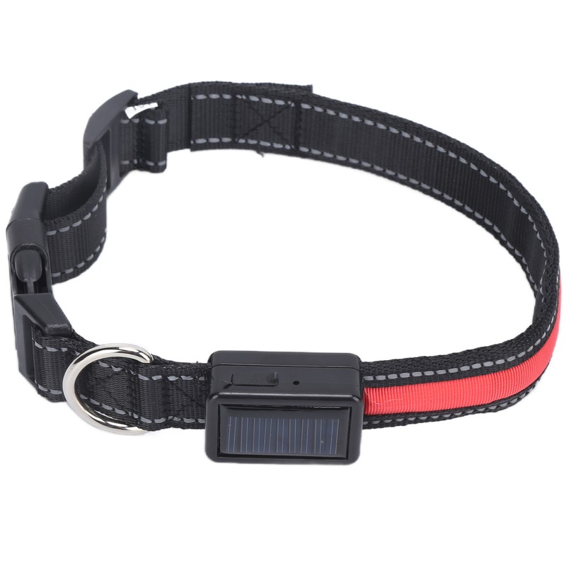 LED Dog Collar USB Rechargeable Solar Luminous Collar Adjustable Lighted